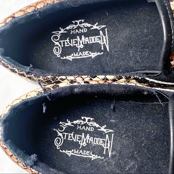 STEVE MADDEN Gunman Hand Made Faux Snakeskin Slip On Loafers, Size 9D - Picture 8 of 12